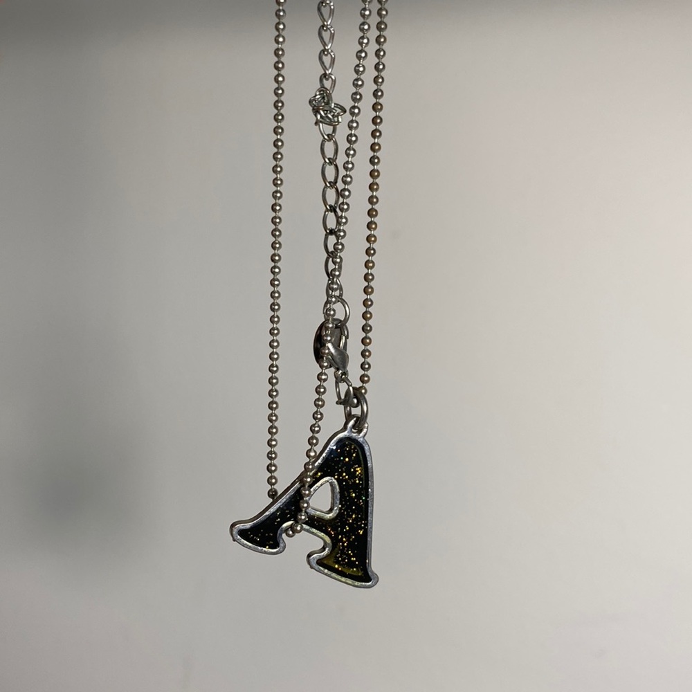 Claire’s letter A color changing mood necklace